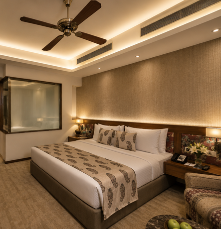 As one of the largest suites at the hotel, this suite is a tribute to the ancient kingdom of Mithila that once spread over significant areas of Bihar. The suite…